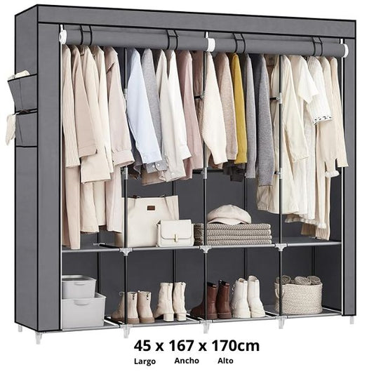 Armario-Ropero de Tela 45x170x167 Gris